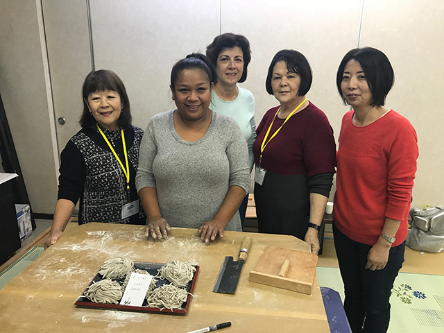 Soba noodle making experience on Sado Island, Japan.
